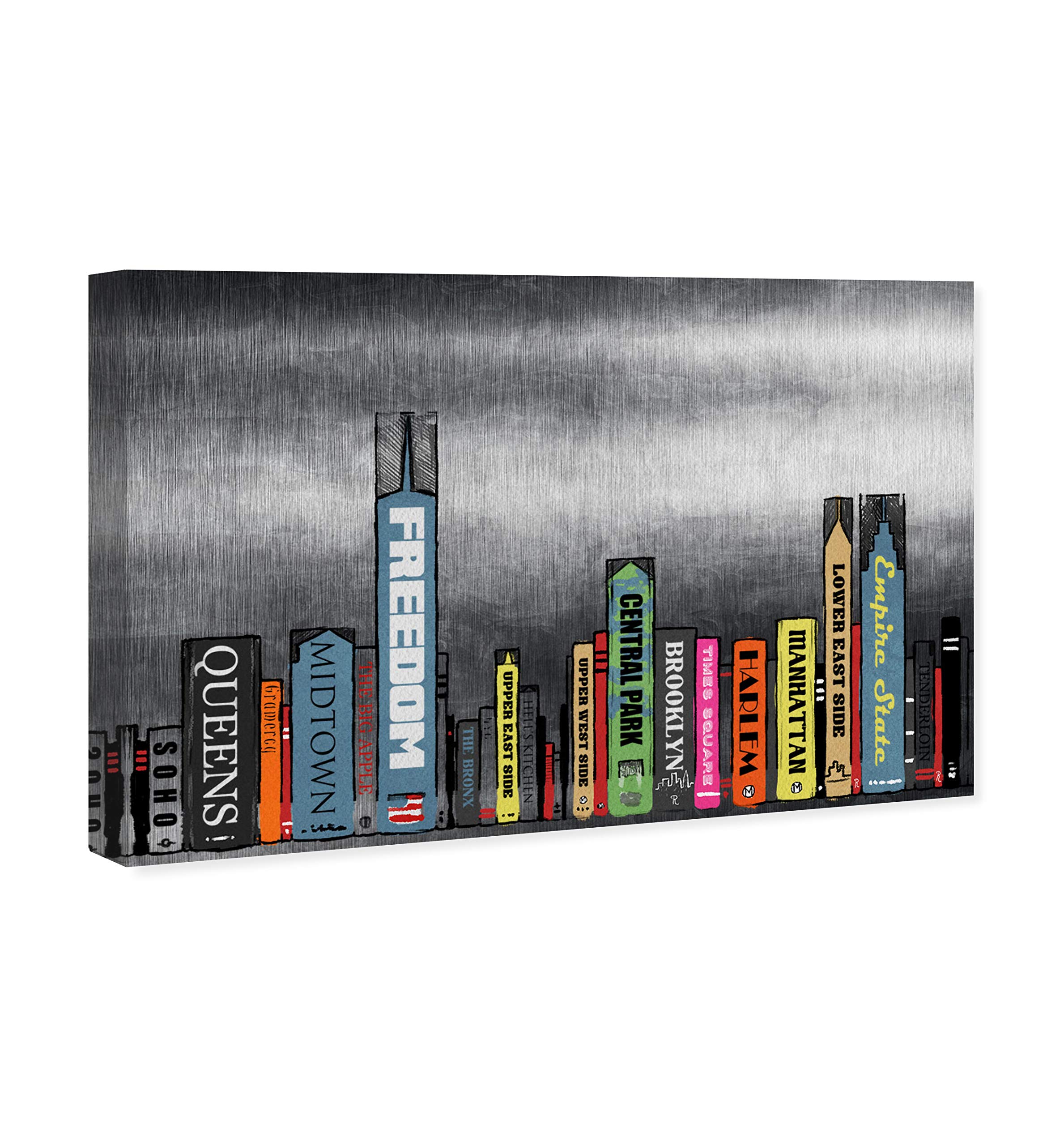 Oliver Gal Artist Co. Cities Wall Art Canvas Print - New York Skyline Books Home Decor, 36x24 Inches, Black & Blue - Perfect for Living Room, Bedroom or Office Wall Decor