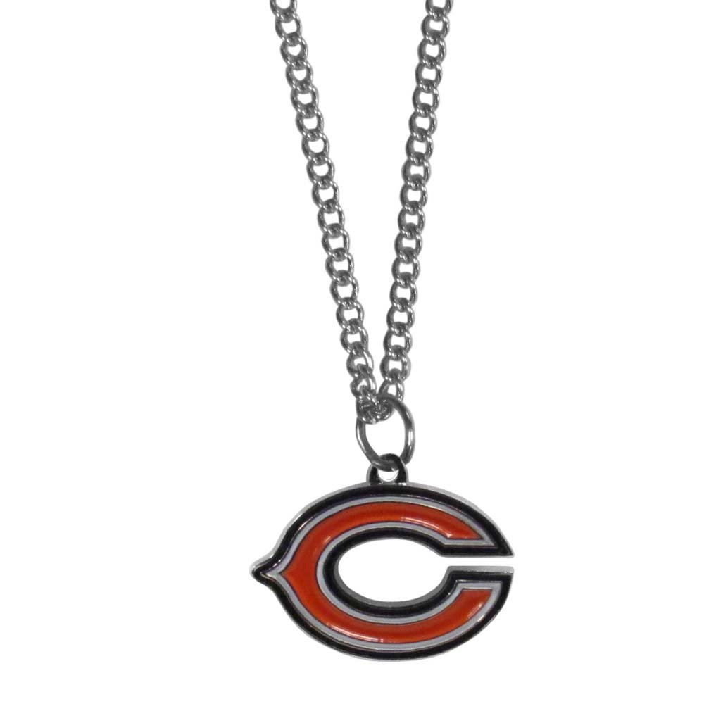 Chicago Bears NFL Chain Necklace with Small Charm - 22 Inch Team Color Jewelry for Sports Fans - Perfect for Game Day, Gifts & Fan Apparel Accessories