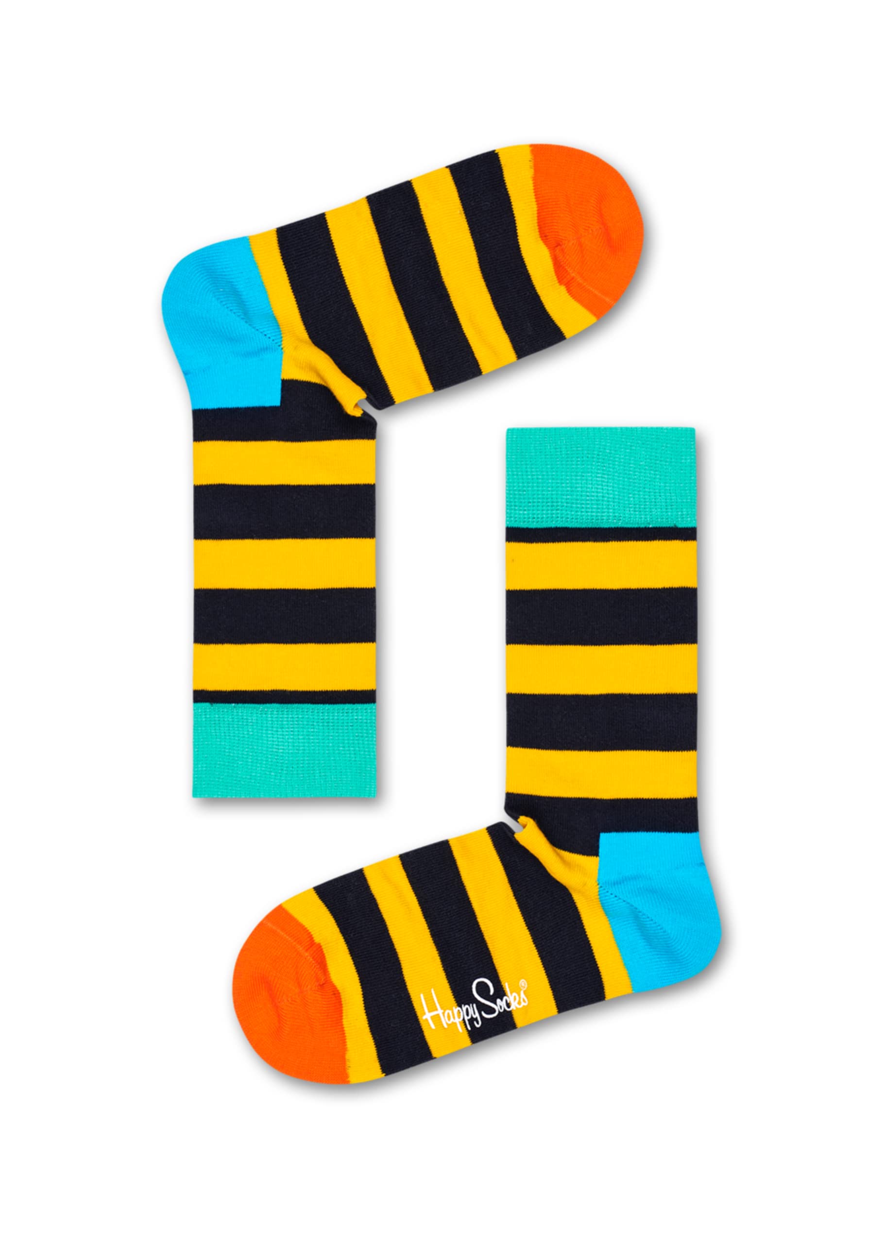 Happy Socks Black & White Striped Crew Socks for Men & Women - Soft Cotton Low Cut Ankle Socks with Gift Box - Eco-Friendly Sustainable Fashion - Perfect for Casual Wear, Office & Gifting