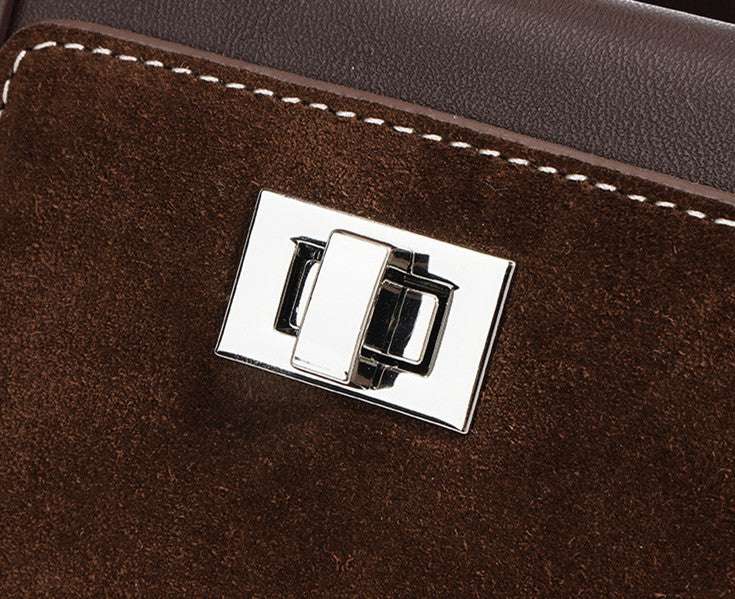 Premium Suede Leather Work Bag for Women & Men - Durable & Stylish Laptop Briefcase for Office, Business, Travel & Commuting