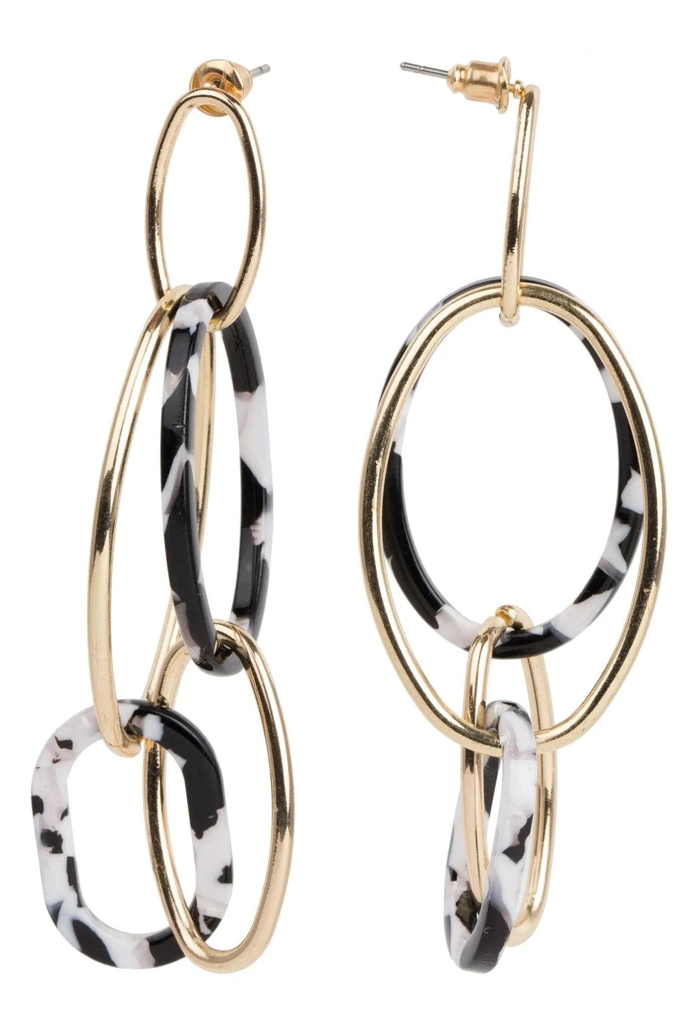 Multi Hoop Gold Chain Drop Earrings for Women - 14K Gold Plated Dangle Earrings - Trendy Boho Chic Jewelry for Party, Wedding & Everyday Wear