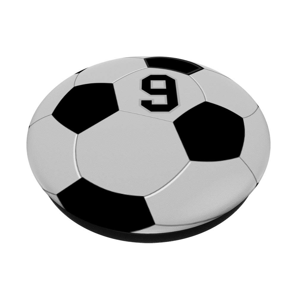 Soccer Ball Number 9 Phone Stand PopSocket: Swappable Grip for Phones & Tablets - Perfect for Sports Fans & On-the-Go Use