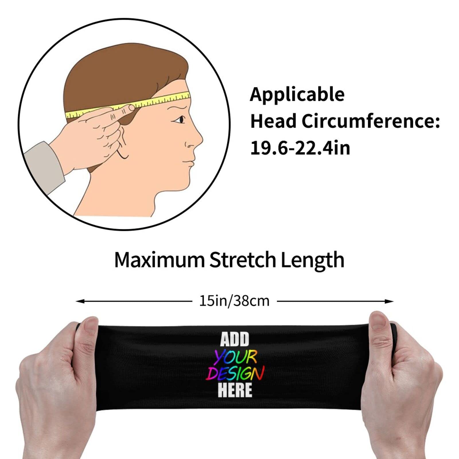 Custom Personalized Workout Sweatbands for Men & Women - Moisture Wicking Stretchy Sport Headbands & Bandanas for Gym, Yoga, Running, Basketball & Cycling - Perfect for Active Lifestyles & Outdoor Sports