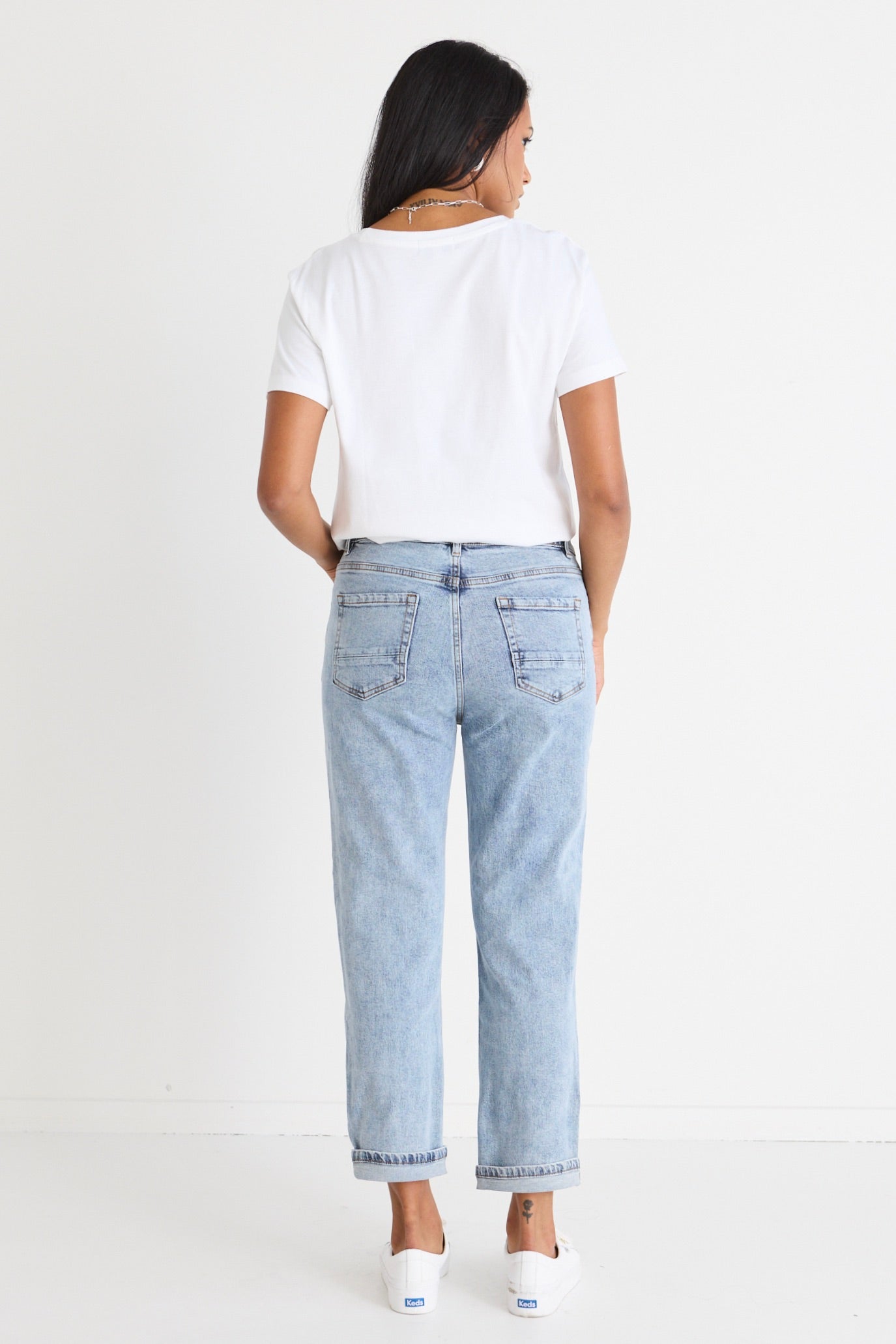Amelia Mid Blue Mid Rise Slim Leg Jeans for Women - Comfortable & Stylish Denim Pants for Casual Wear, Office & Everyday Outfits