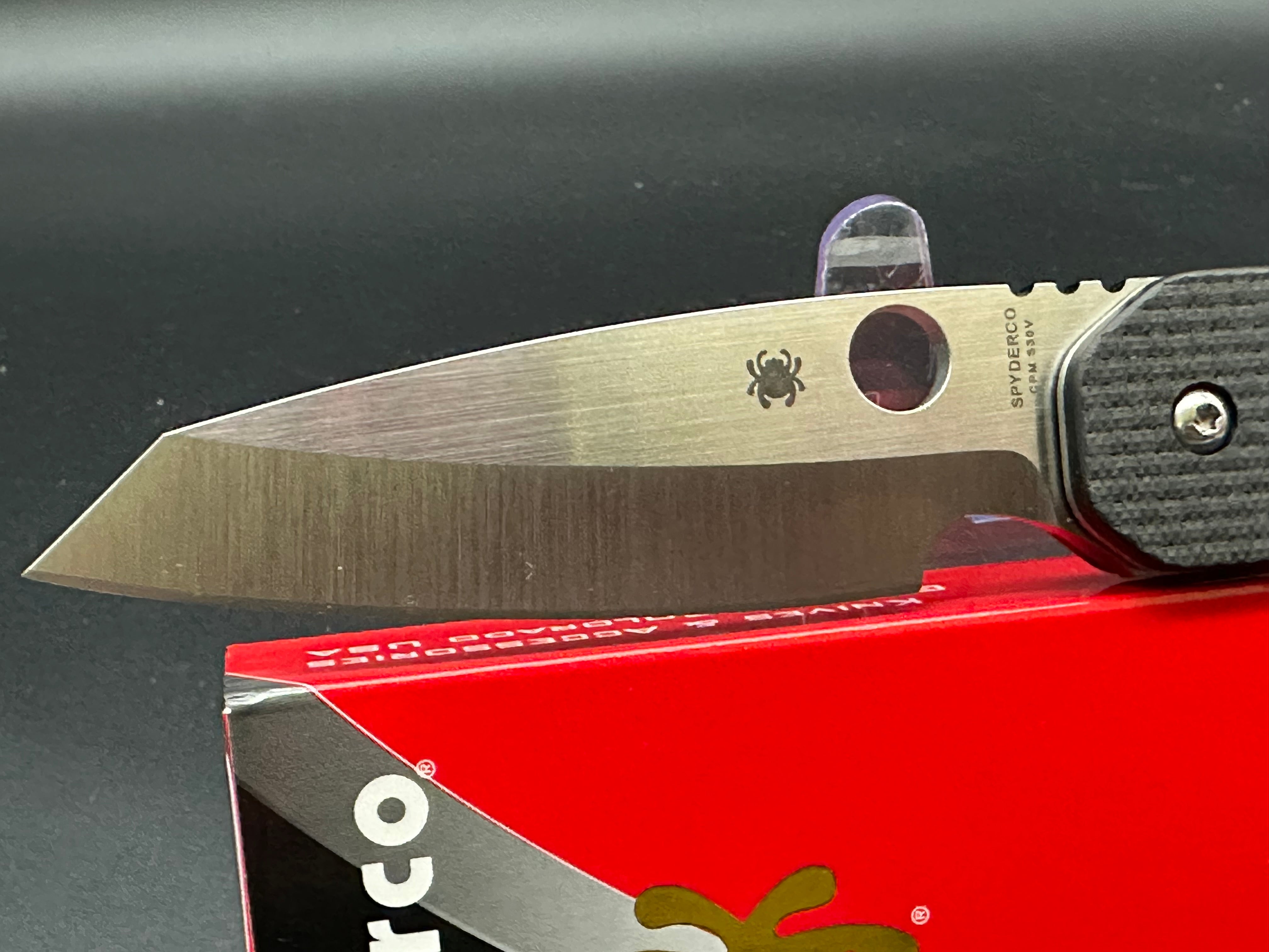 Spyderco C240CFP Smock Folding Knife - Premium Carbon Fiber Handle, CPM-S30V Steel Blade - EDC, Outdoor, Camping, Tactical Use