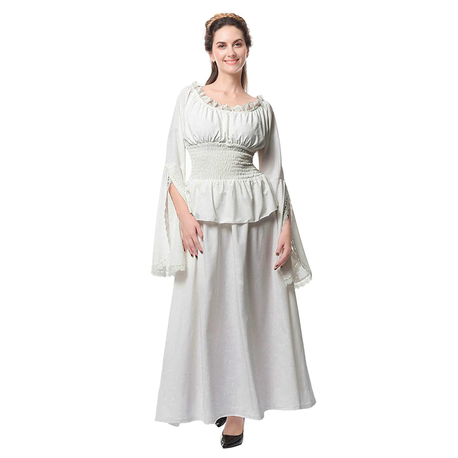 Elegant Medieval Women's Maxi Long Dress - Vintage Renaissance Costume for Halloween, Cosplay, Victorian Court & Retro Themed Events