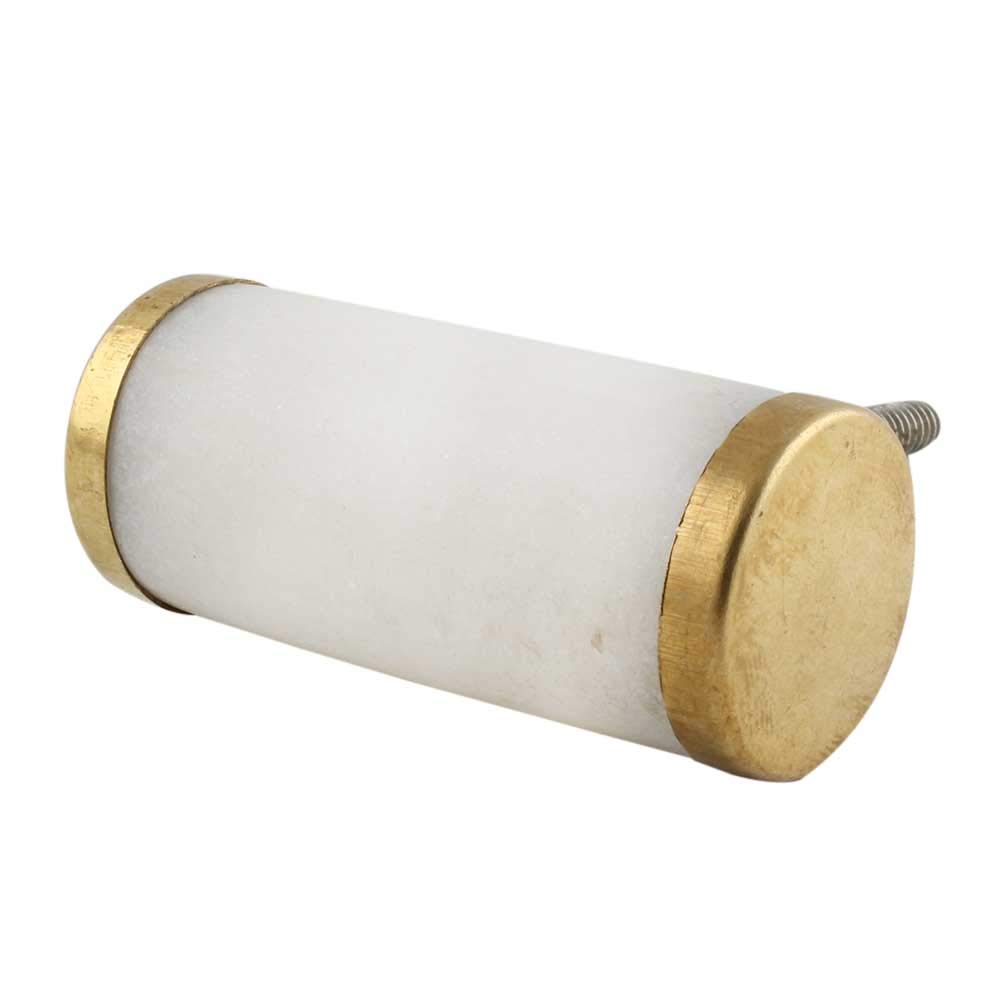 2-Pack Round White Luxury Marble Drawer Knobs - Premium Kitchen Cabinet Hardware, Decorative Stone Dresser Pulls for Cupboard & Door Handles - Perfect for Modern Home, Office & DIY Furniture Upgrade