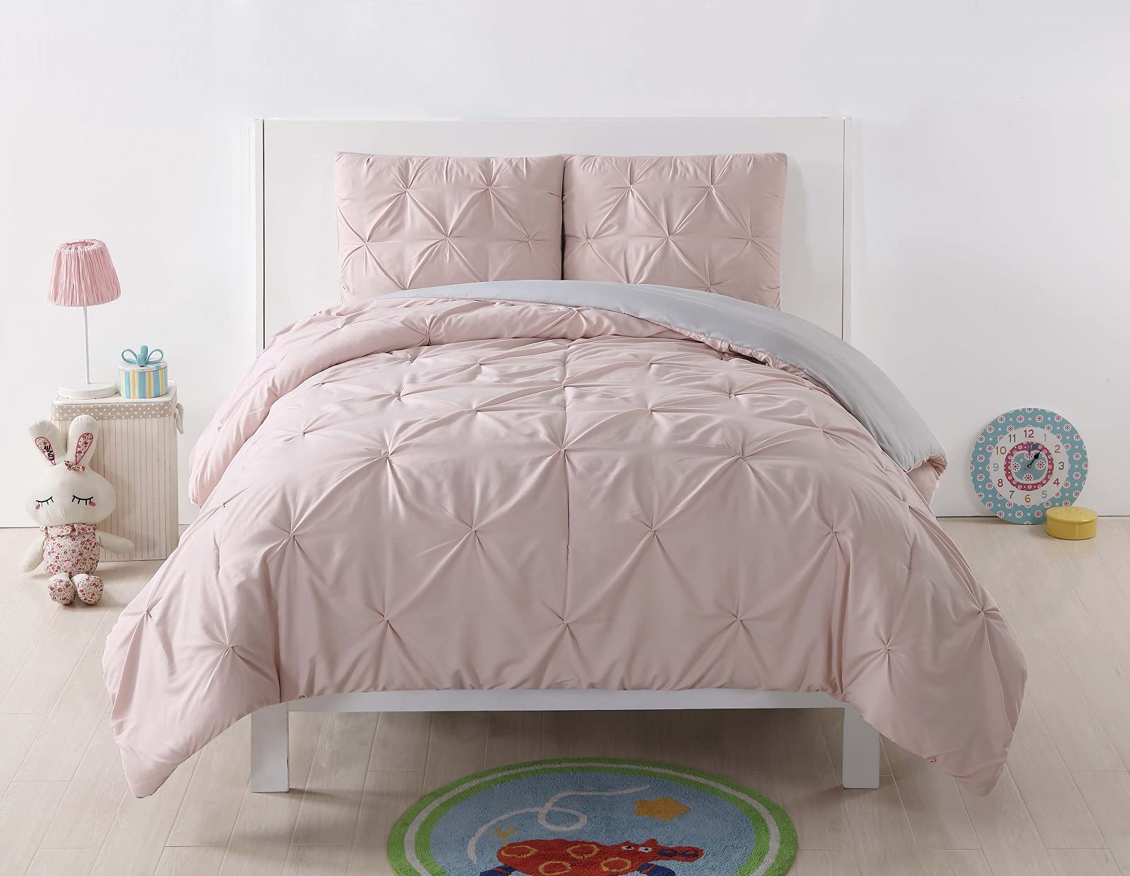 My World Pleated Blush Full/Queen Comforter Set - Soft Bedding for Cozy Bedrooms & Guest Rooms