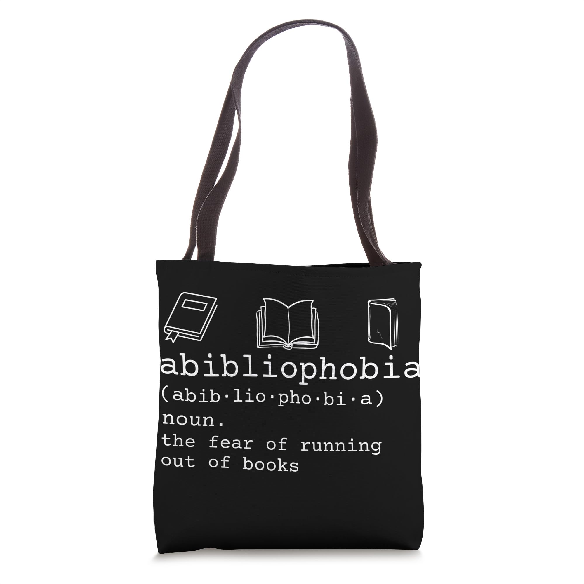 Abibliophobia Definition Tote Bag - Fear of Running Out of Books - Perfect for Book Lovers, Readers & Library Enthusiasts