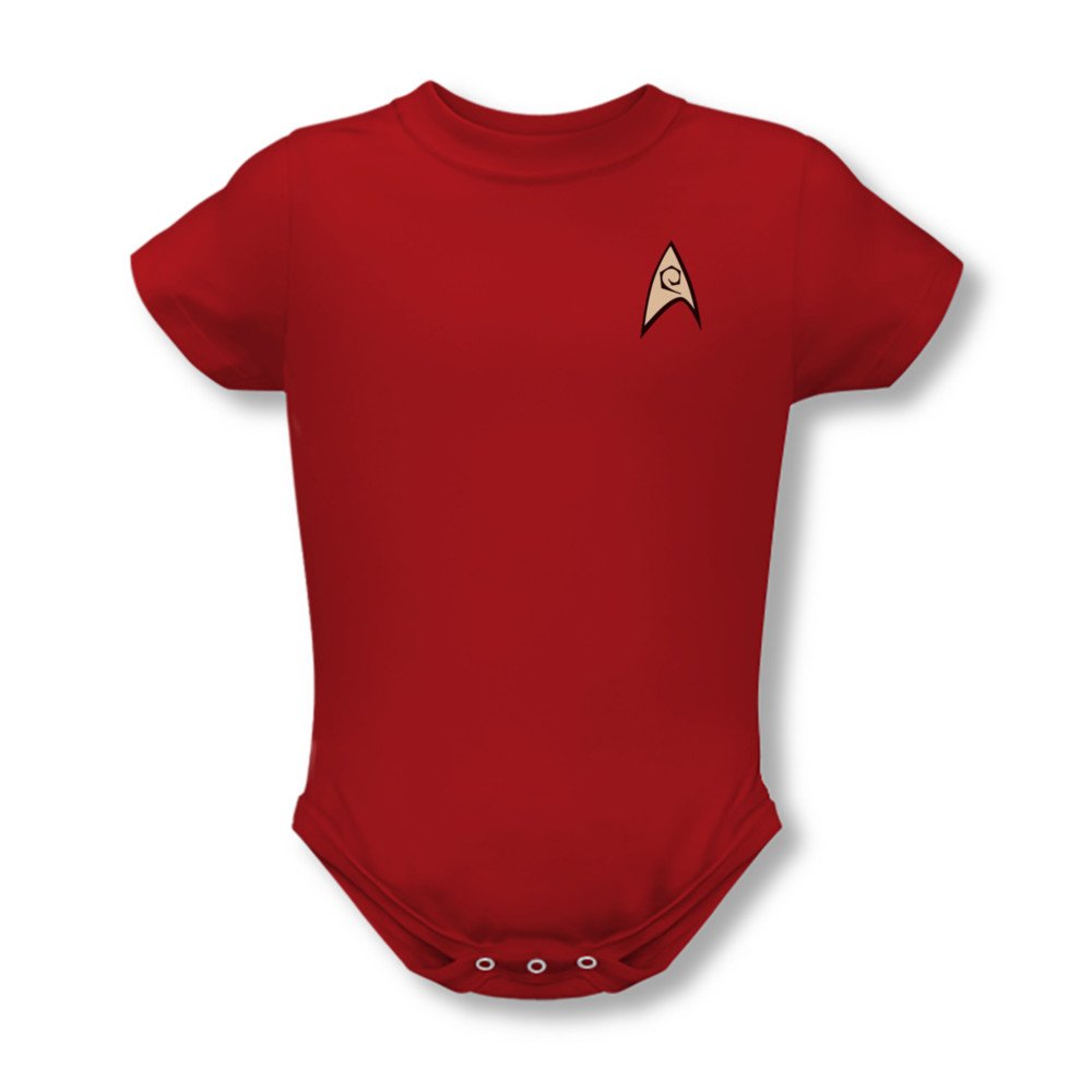Star Trek Unisex Baby Engineer Red Snap Suit - Small Size | Cute Sci-Fi Costume for Infants & Toddlers | Perfect for Halloween, Cosplay, and Themed Birthday Parties