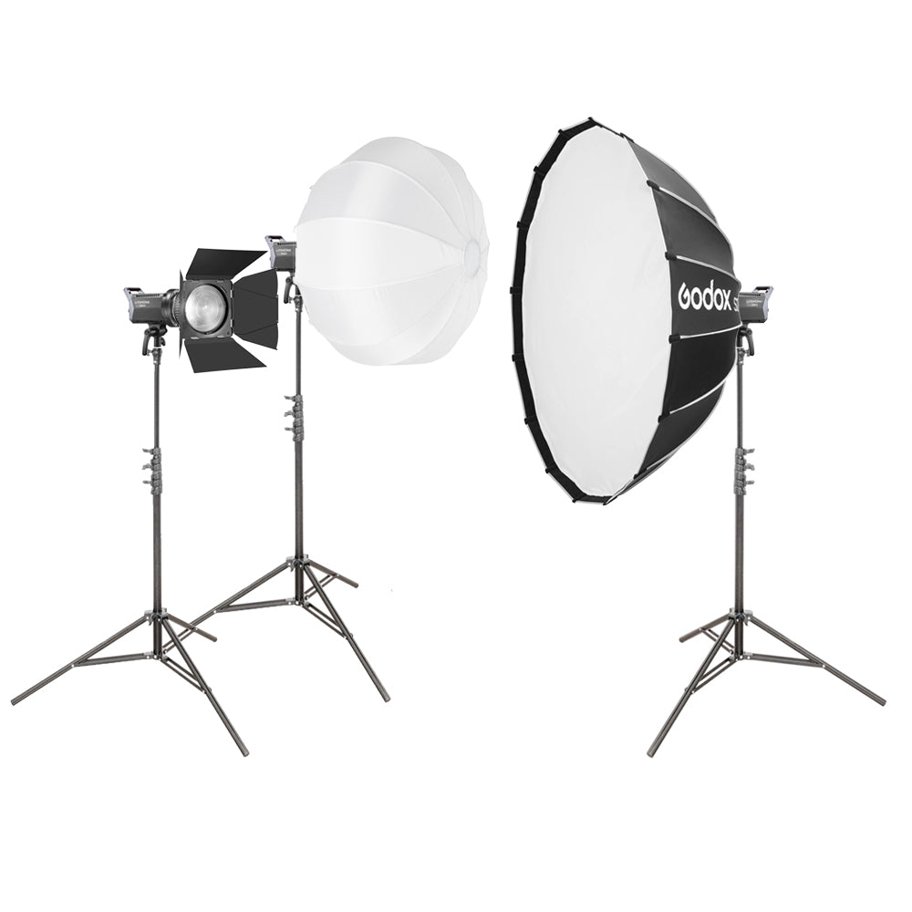 Professional LA200Bi 3-Light Softbox Photography Lighting Kit with Fresnel Lens & Diffuser - Perfect for Studio, Portrait, Product Photography and YouTube Videos