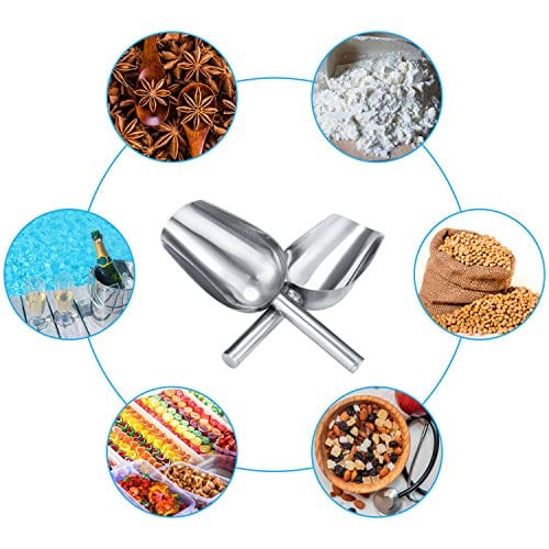 6 Pack 6oz Stainless Steel Ice Scoop - Small Metal Food Scoop for Kitchen, Coffee Beans, Popcorn & Candy - Perfect for Restaurants, Bars, Cafes & Home Use