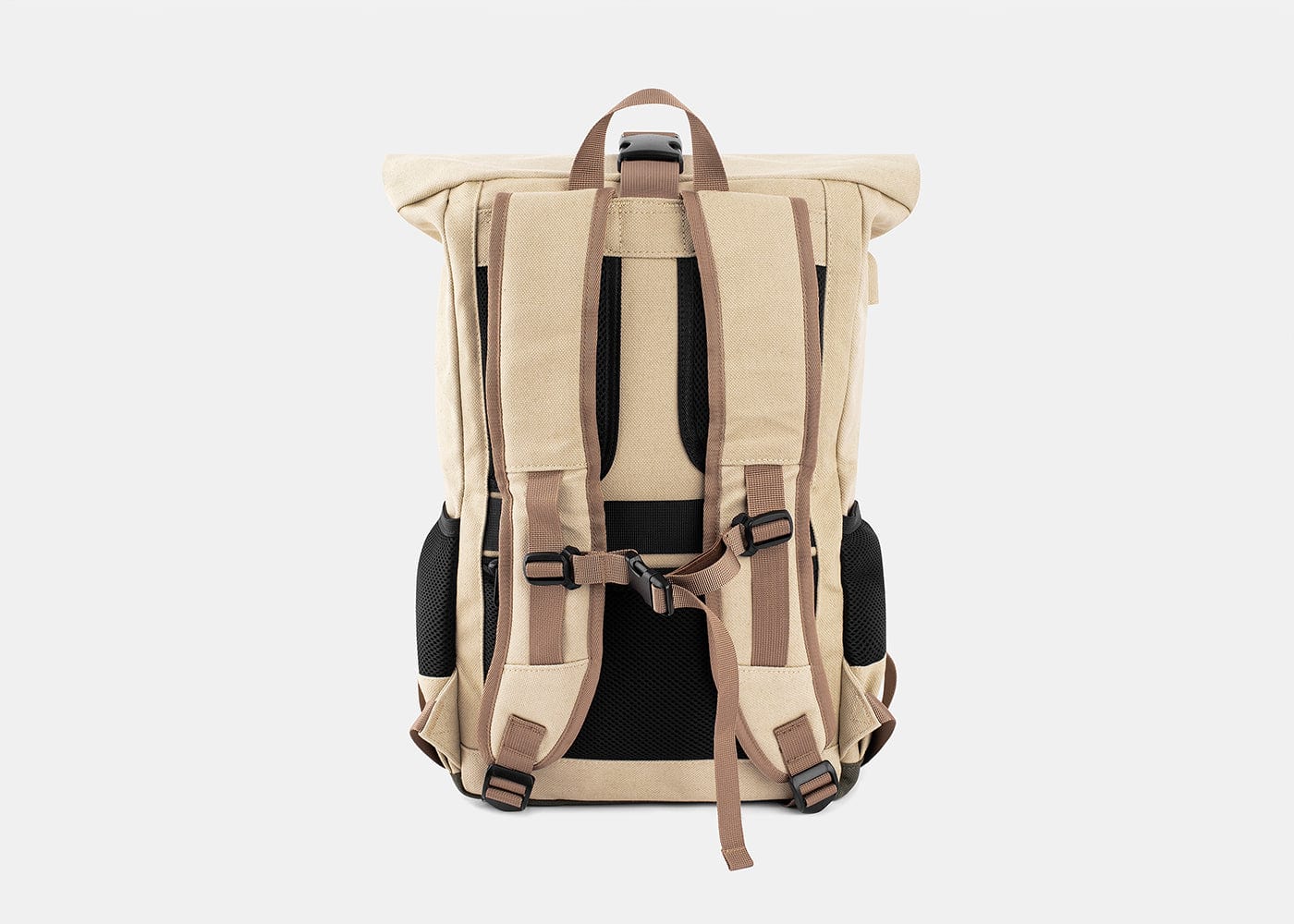 Eco-Friendly Vegan Hemp Backpack for Women & Men - Lightweight Beige & Red Casual Daypack for College, Travel, Hiking & Everyday Use
