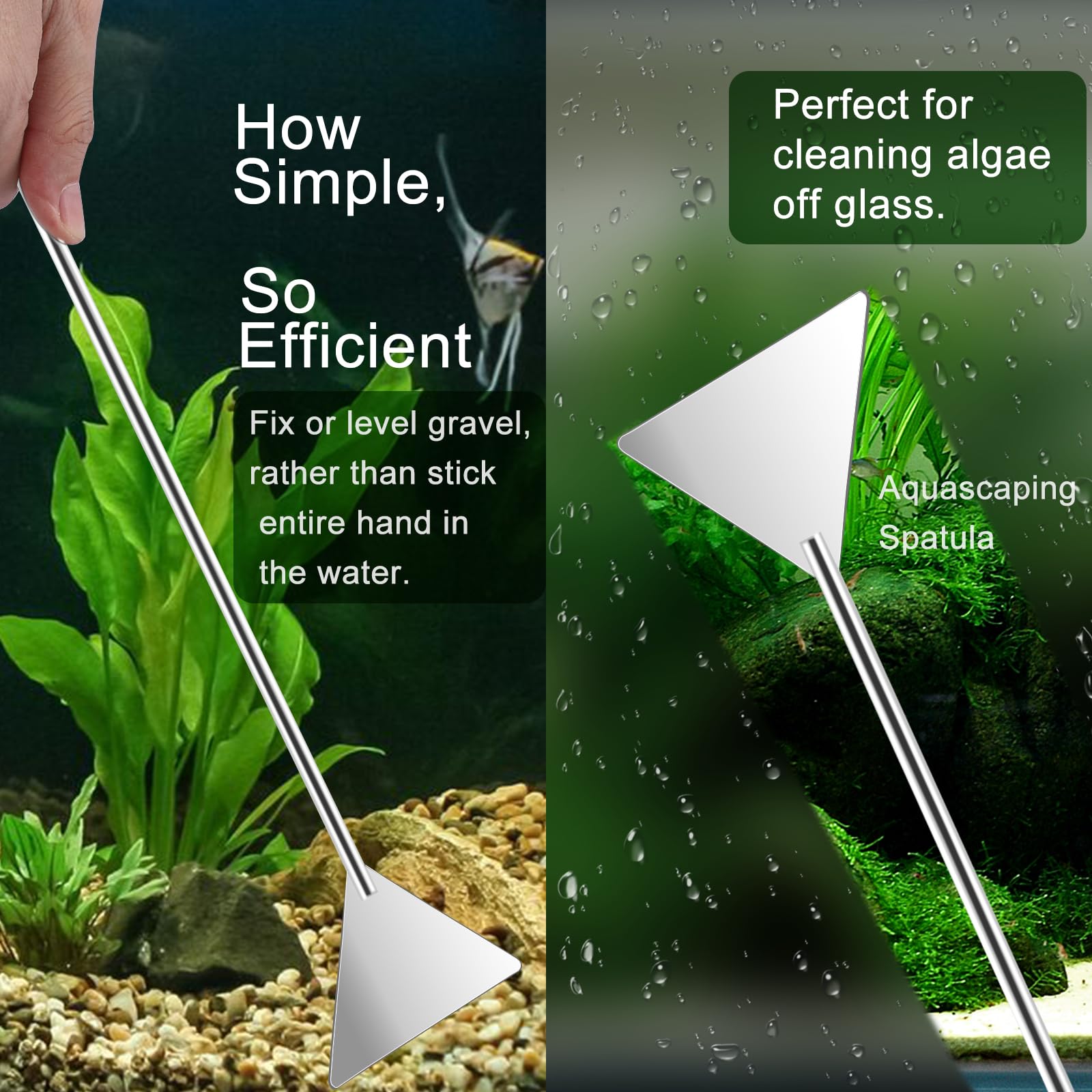 4Pcs Aquascaping Tools Kit - Long Tweezers, Scissors & Algae Scraper for Aquarium Plants & Fish Tank Maintenance
