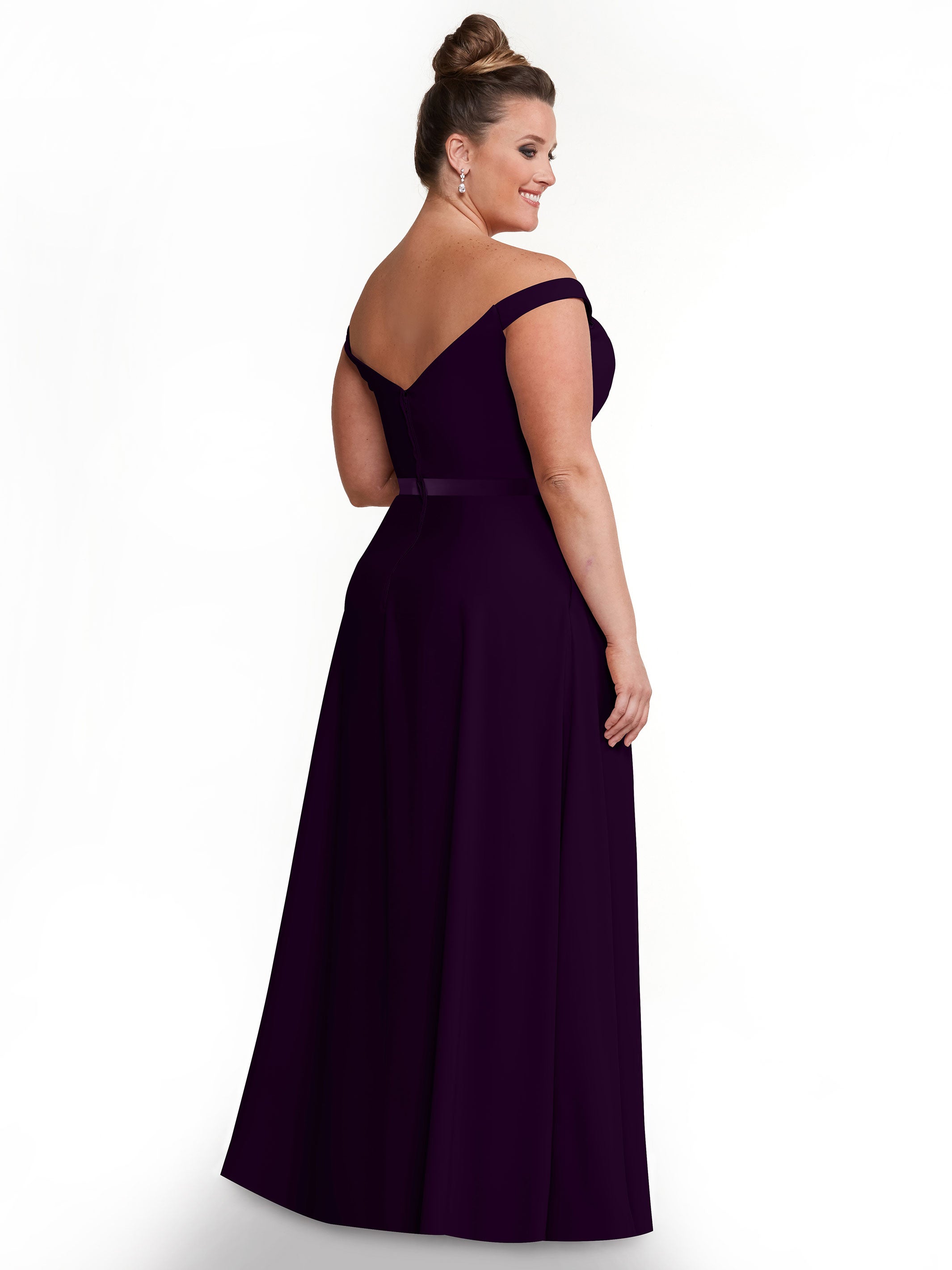 Off Shoulder A-Line Chiffon Bridesmaid Dress with Sash - Elegant & Flowy for Weddings, Parties & Special Occasions