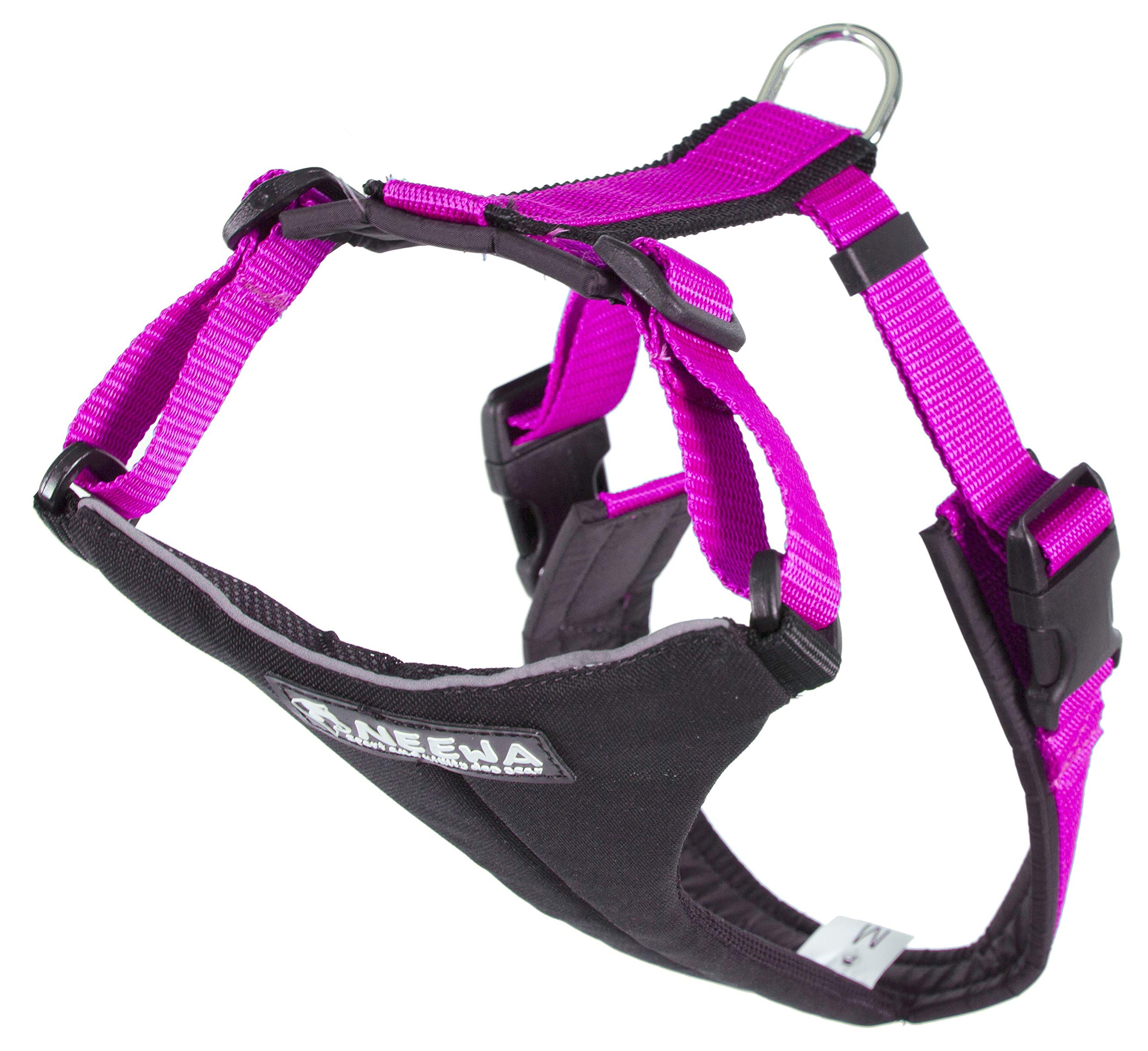 Neewa Reflective Dog Harness for Running & Hiking - Adjustable Mushing Harness for Pitbulls, Huskies & Active Dogs - Small Size Pink Pet Gear - Perfect for Outdoor Adventures, Jogging & Winter Activities