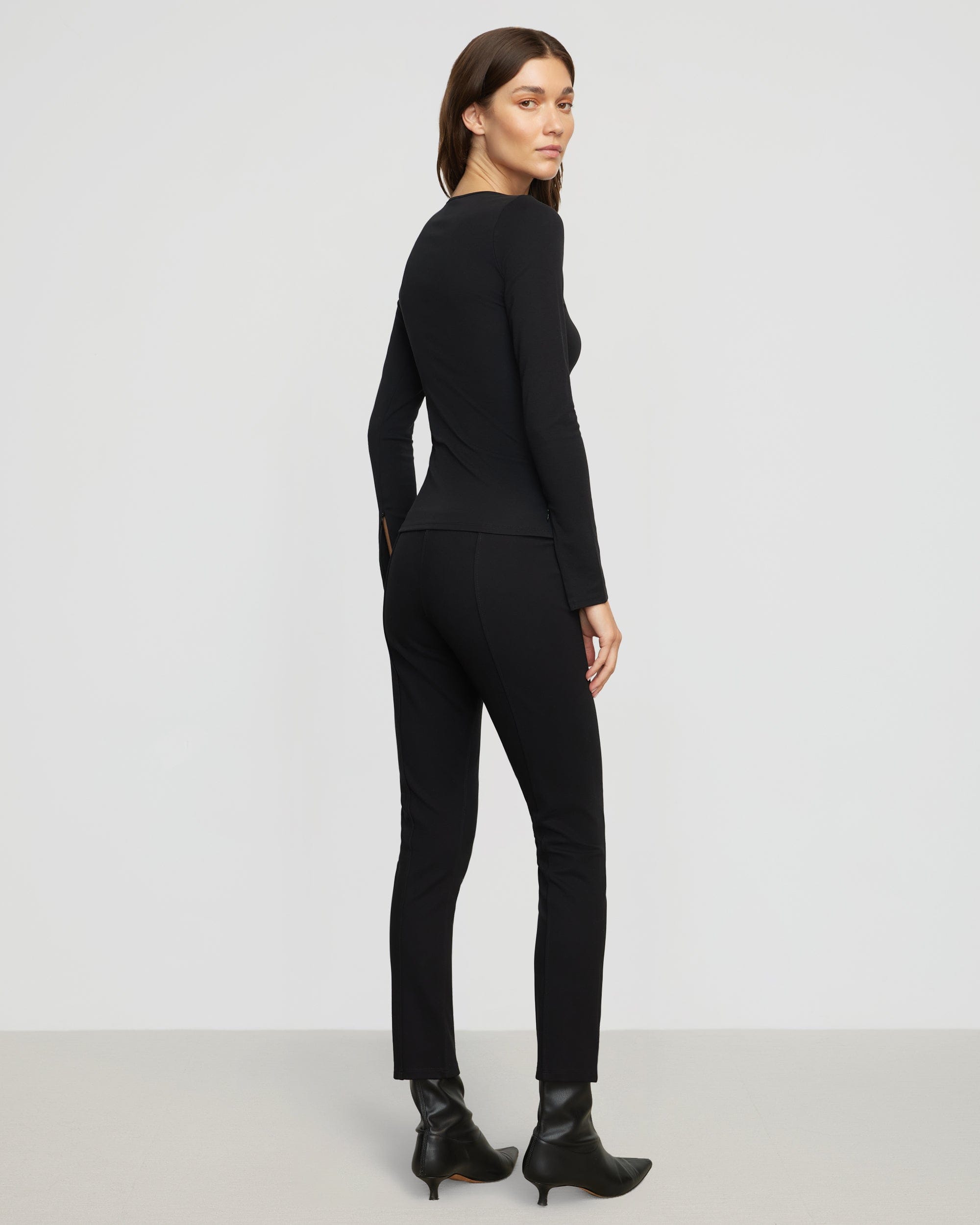 Bea Slim Leg Ponte Stretch Pants for Women - High Waisted Comfortable Work Pants - Office Wear & Business Casual Outfits