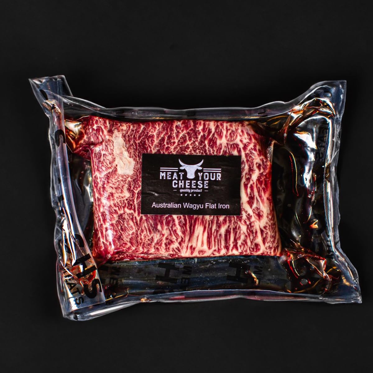 Premium Australian Wagyu Flat Iron Steak 8oz x 2 Packs - Grass Fed, Grain Finished, No Added Hormones | High Quality Tender Beef for Grilling, BBQ & Fine Dining