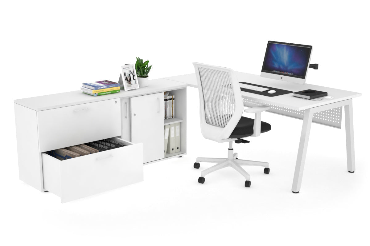 Quadro A Executive White Frame Office Chair [1800L x 700W] - Perfect for Conference Rooms, Home Offices & Executive Suites