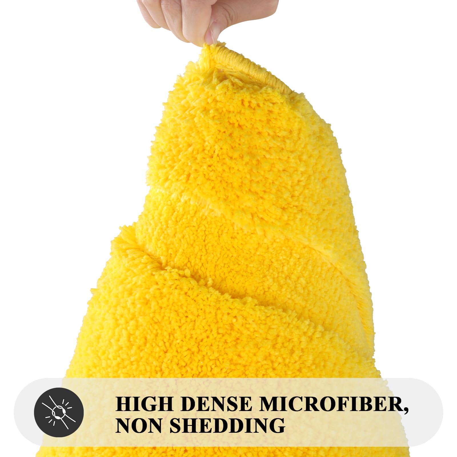 SHACOS Ultra Soft Non-Slip Bathroom Runner Rug 20x47 Inches - Fluffy Microfiber Shaggy Plush Absorbent Bath Mat - Machine Washable Yellow Bath Rug for Bathroom, Shower & Vanity Area
