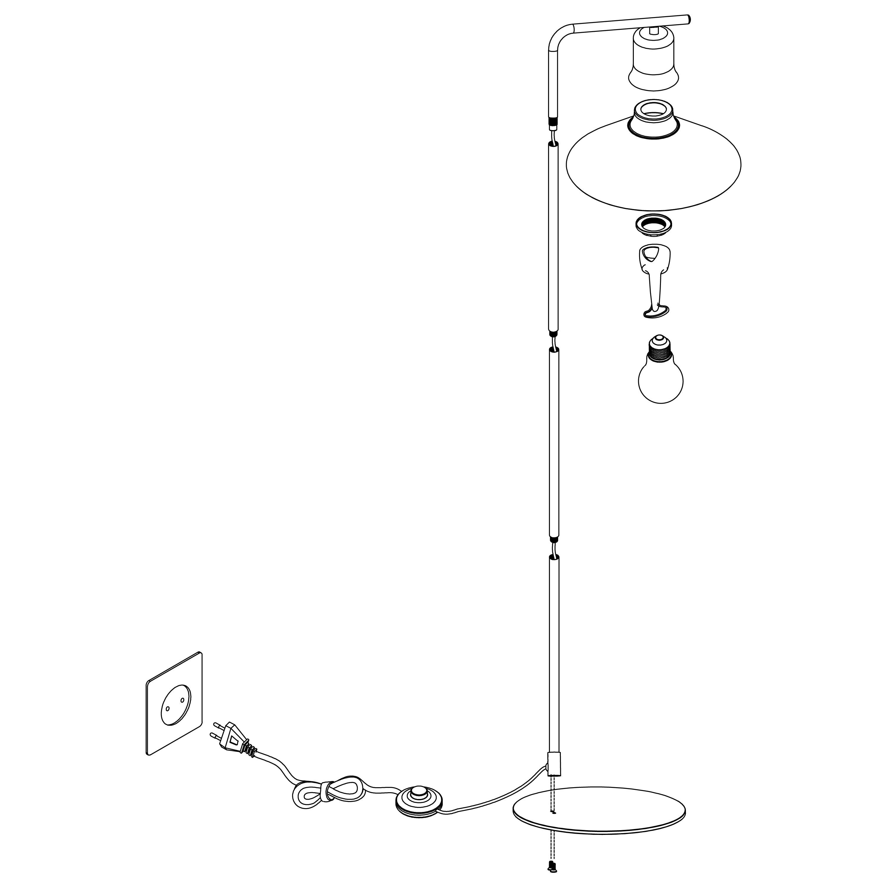 Eglo Abreosa Black Metal Floor Lamp with Grey Shade - Modern Lighting for Living Room, Bedroom & Office Decor