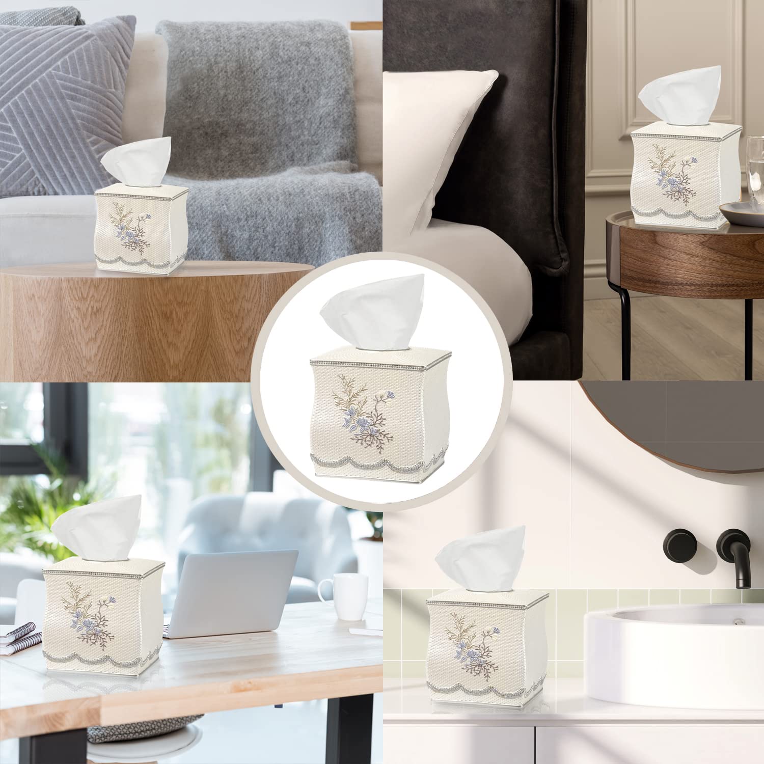Trendy Beige Bath Capri & Tissue Box Cover - Perfect for Bathroom Decor & Home Organization