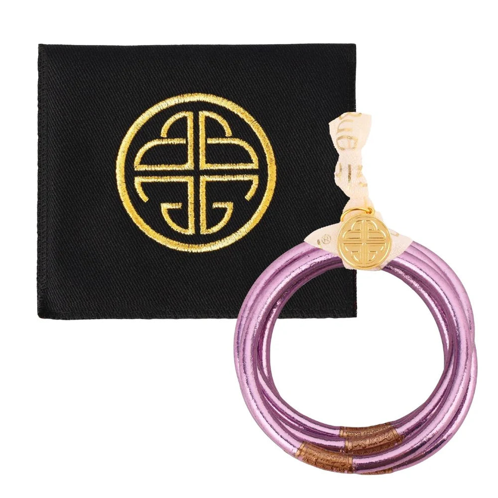BuDhaGirl All Weather Bangles Set of 6 - Stylish Lila Color Waterproof Bracelets for Yoga, Travel & Everyday Wear