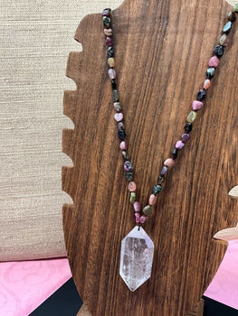 Vibrant Tourmaline Crystal Necklace for Women - Elegant Gemstone Jewelry for Everyday Wear & Special Occasions