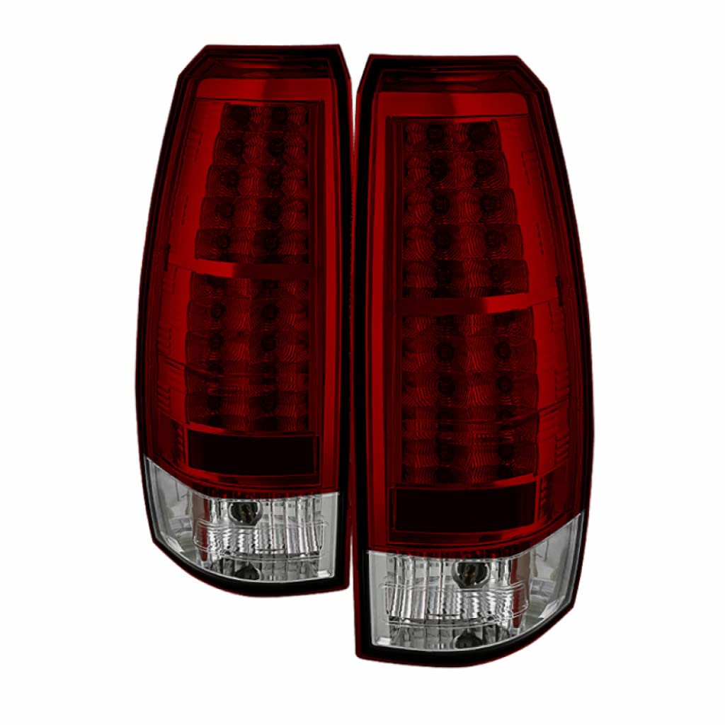 2007-2013 Chevy Avalanche LED Tail Lights Pair - Red & Clear Spyder ALT-YD-CAV07-LED-RC (5032478) | Durable Replacement for Enhanced Visibility & Style | Perfect for Night Driving & Custom Truck Upgrades