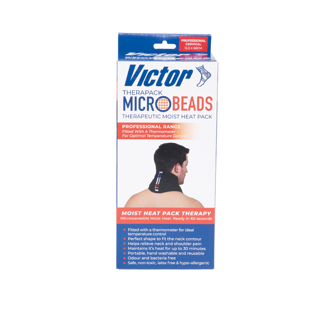 Victor Microbeads Professional Heat Pack for Neck Pain Relief - Reusable Microwaveable Cervical Heating Pad for Muscle Relaxation & Tension Relief - Perfect for Office, Travel & Home Use