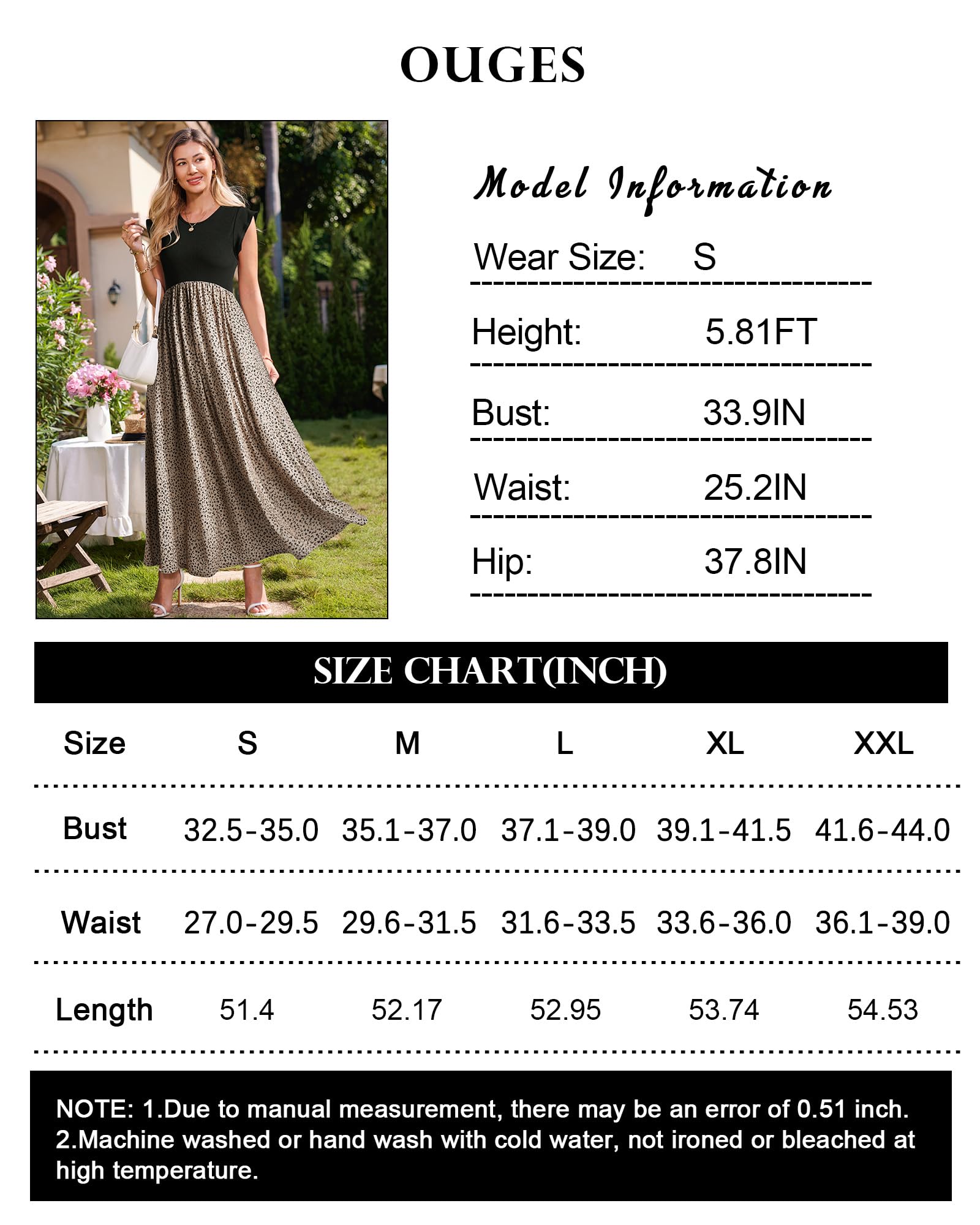 OUGES Women's 2025 Spring Summer Maternity Dress - Sleeveless Ribbed Maxi Dress with Pockets | Casual Fashion Outfit for Pregnancy, Beach, Vacation & Everyday Wear