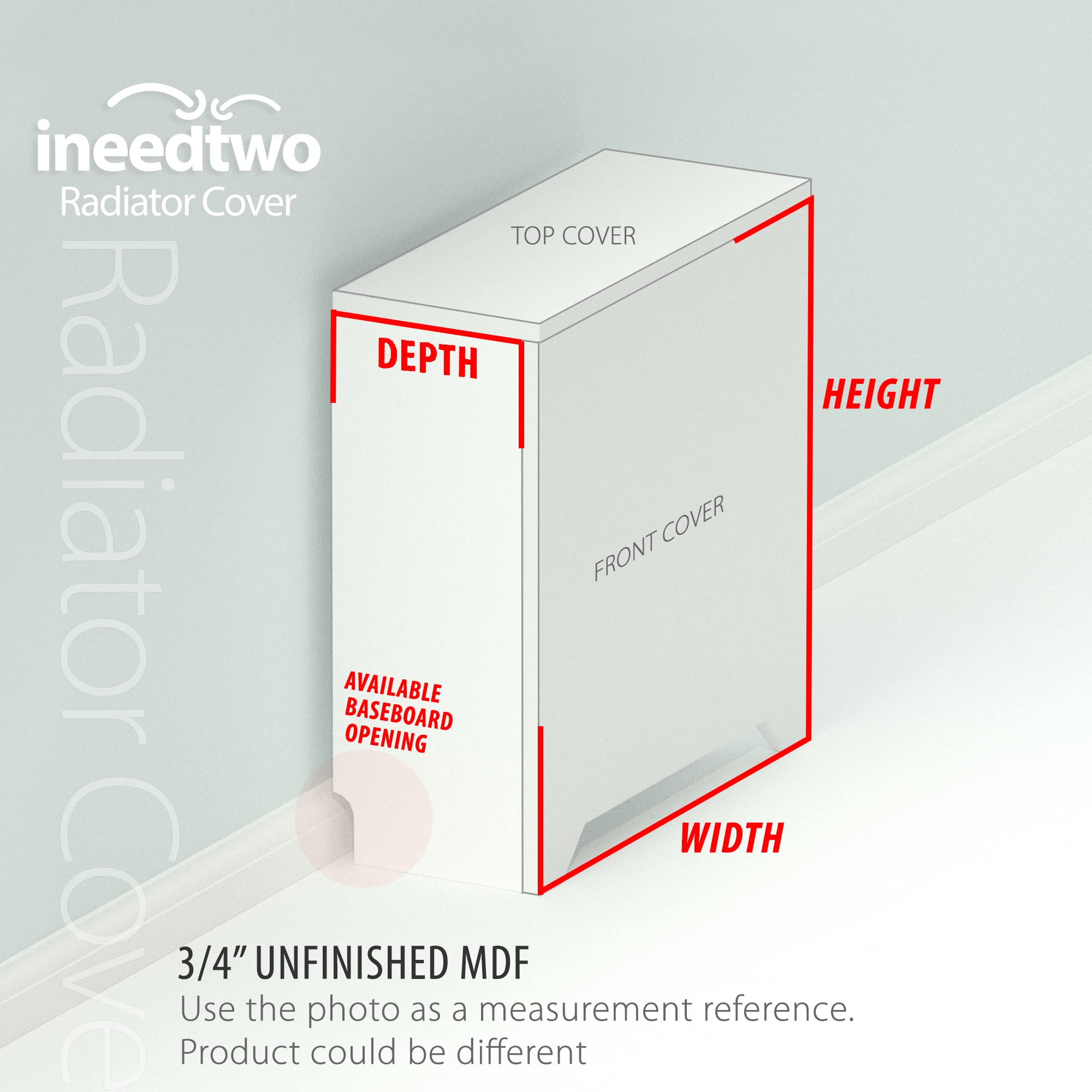 Unfinished MDF Radiator Cover Cabinet - 44