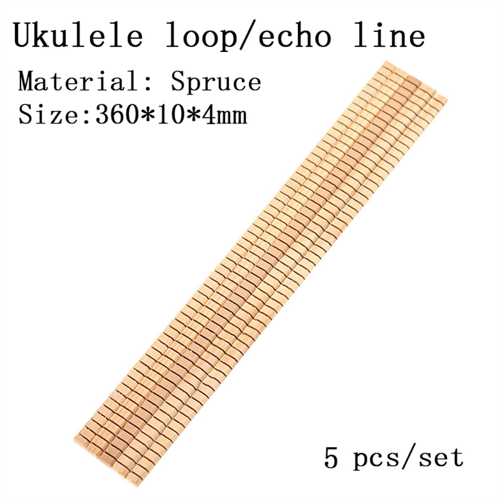 TSTS 5-Piece Ukulele Echo Strip Wood Sash Lining Set - Guitar Parts Replacement for DIY Guitar Making & Repair | Perfect for Ukulele and Acoustic Guitar Maintenance