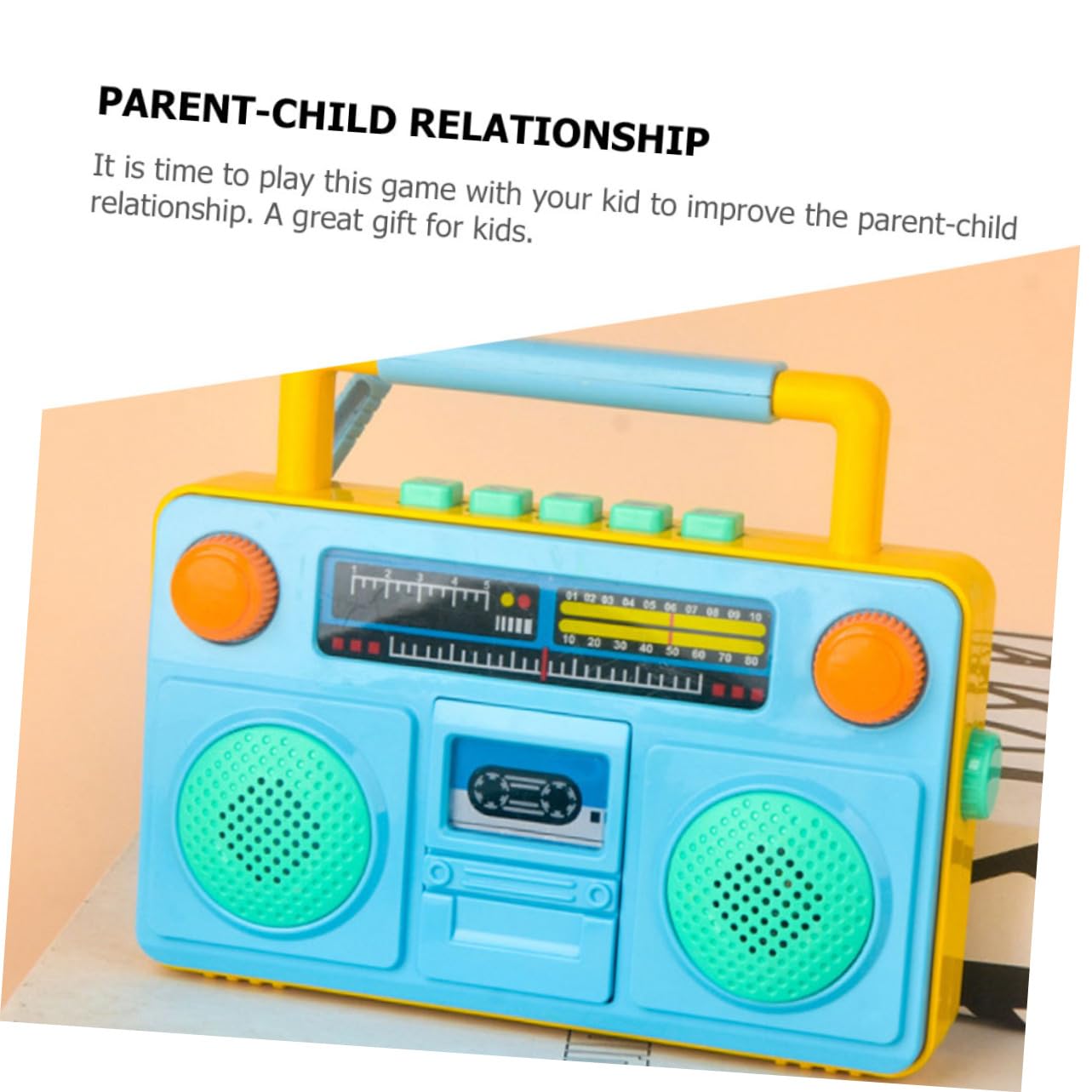 Vintage Analog Pretend Play Radio Toy for Kids - Interactive Puzzle & Riddles Learning Game, Cartoon ABS Blue - Perfect for Imaginative Play & Early Childhood Development