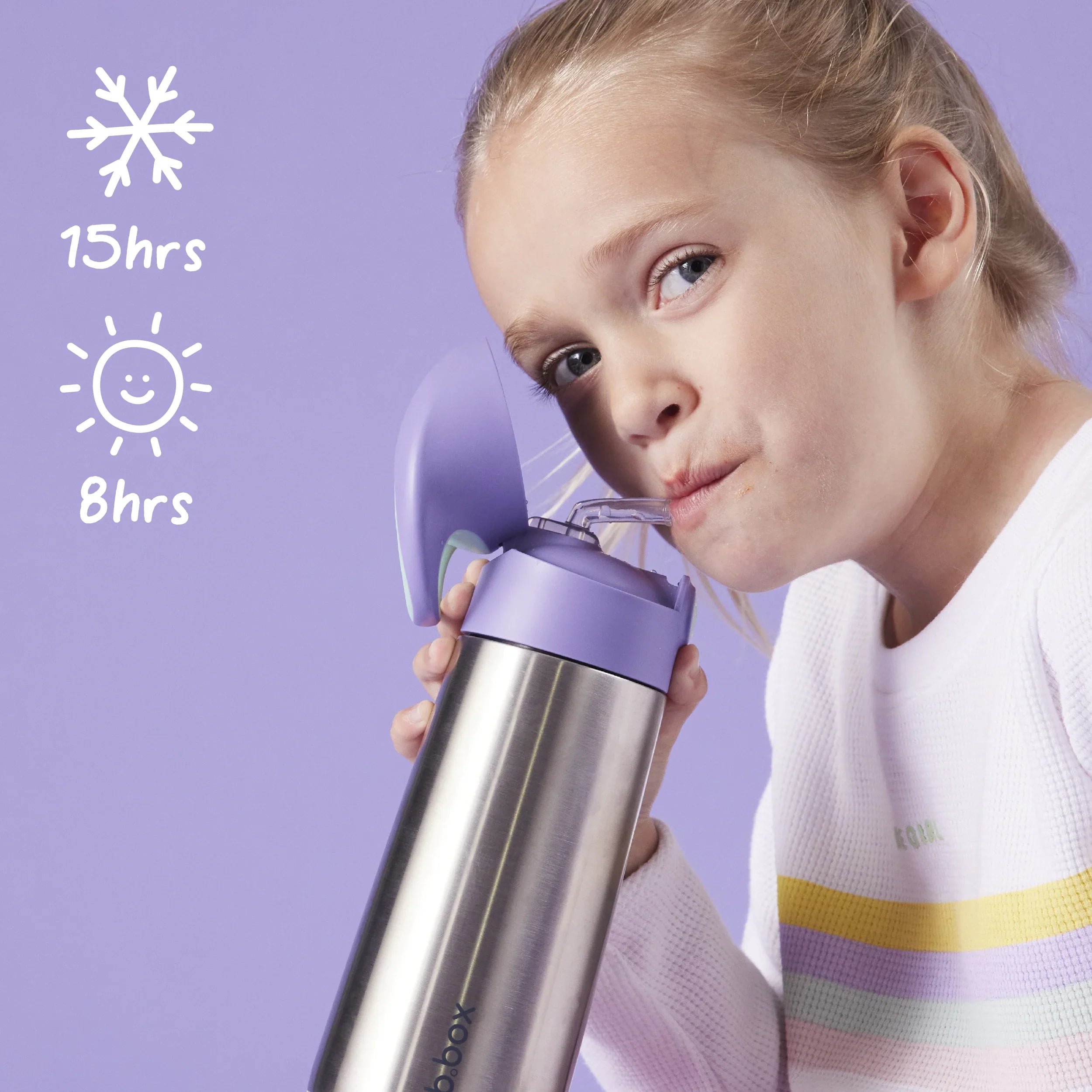 b.box Insulated Stainless Steel Drink Bottle 500ml - Midnight Blue | Leakproof & BPA-Free | Perfect for School, Gym & Outdoor Activities