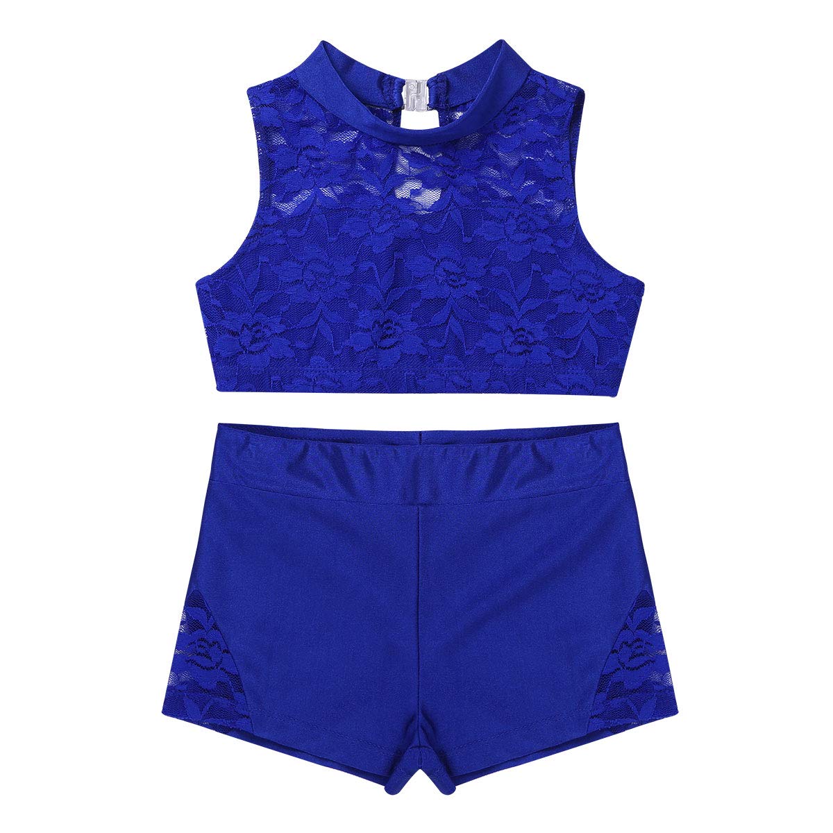 MSemis Girls' 2-Piece Active Dance Set - Racerback Top & Booty Shorts for Gymnastics, Cheerleading, Ballet, Jazz & Hip Hop Performance