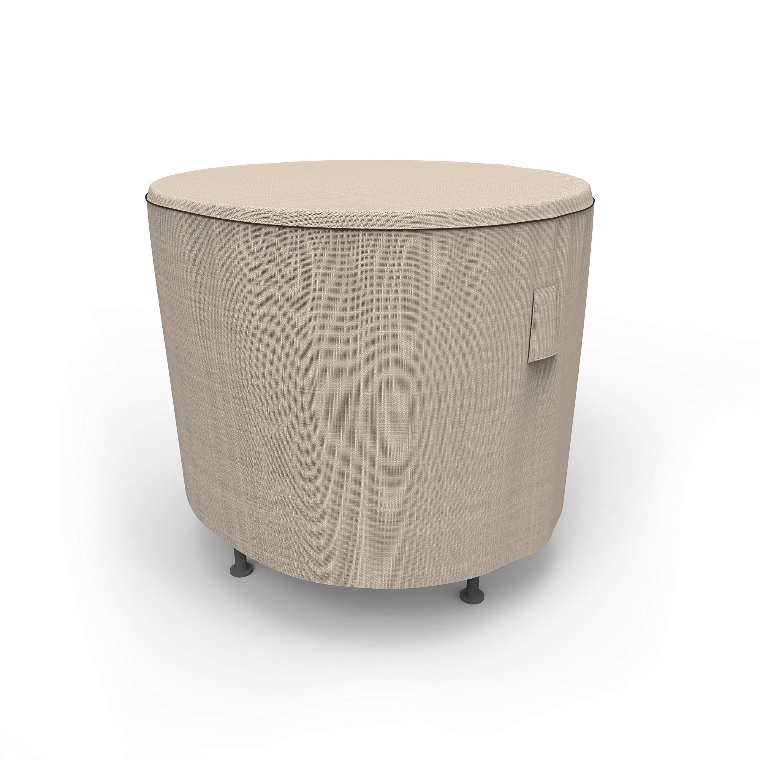 Budge NeverWet Mojave Round Patio Table Cover - Waterproof Outdoor Furniture Protector for Small Tables, Black Ivory, XS - Perfect for Patio, Deck, and Garden Use