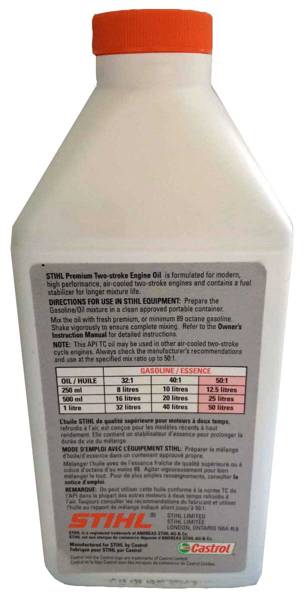 STIHL Premium 2-Cycle Engine Oil 1 Liter - High Performance Synthetic Mix for Chainsaws, Trimmers & Outdoor Power Tools - Ideal for Landscaping & Forestry Work