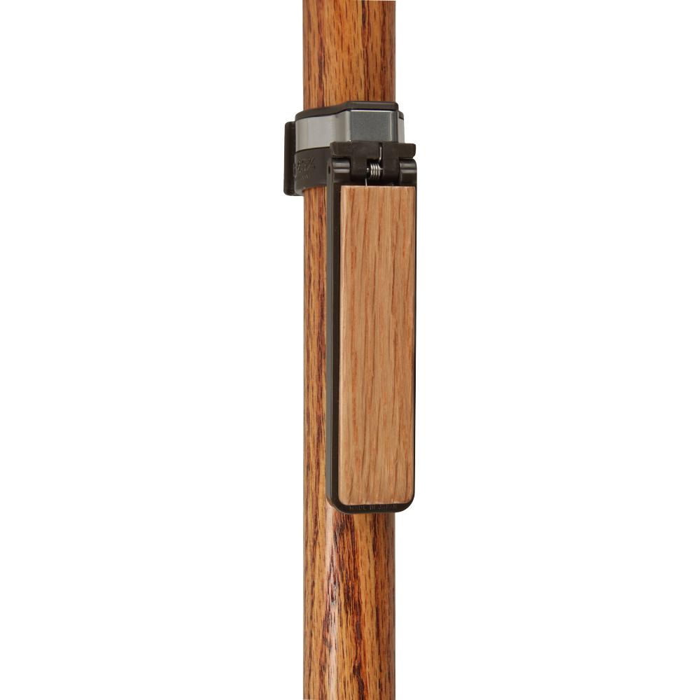 Auto Flip Up Oak Wood Cane Holder - Easy Store Away Design for Walking Sticks & Canes | Perfect for Home, Office & Travel Organization