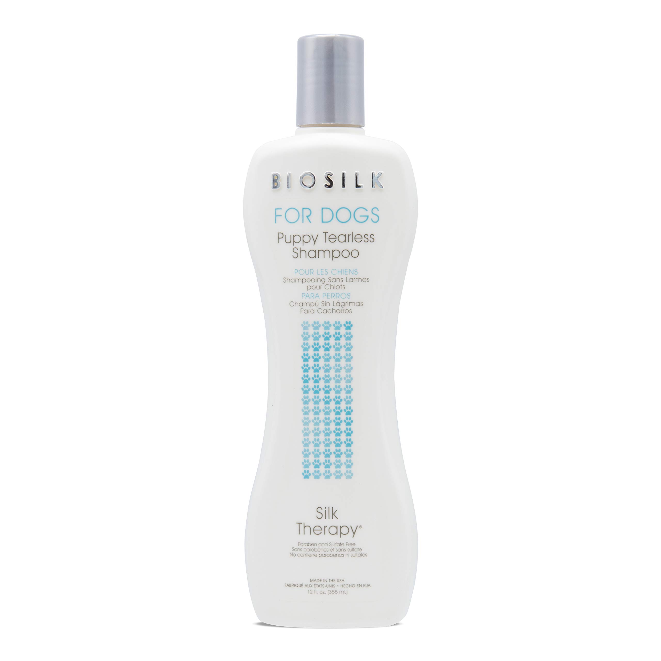 BioSilk Silk Therapy Tearless Puppy Shampoo for Dogs - Gentle Hypoallergenic Formula for All Breeds & Ages (12oz) | Perfect for Bath Time, Sensitive Skin & Puppy Grooming Routine