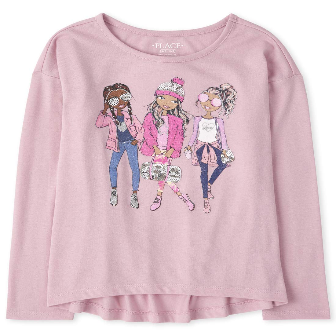 The Children's Place Girls' Long Sleeve Graphic Tees - Cute & Comfortable Cotton Shirts for School, Playdates & Everyday Wear