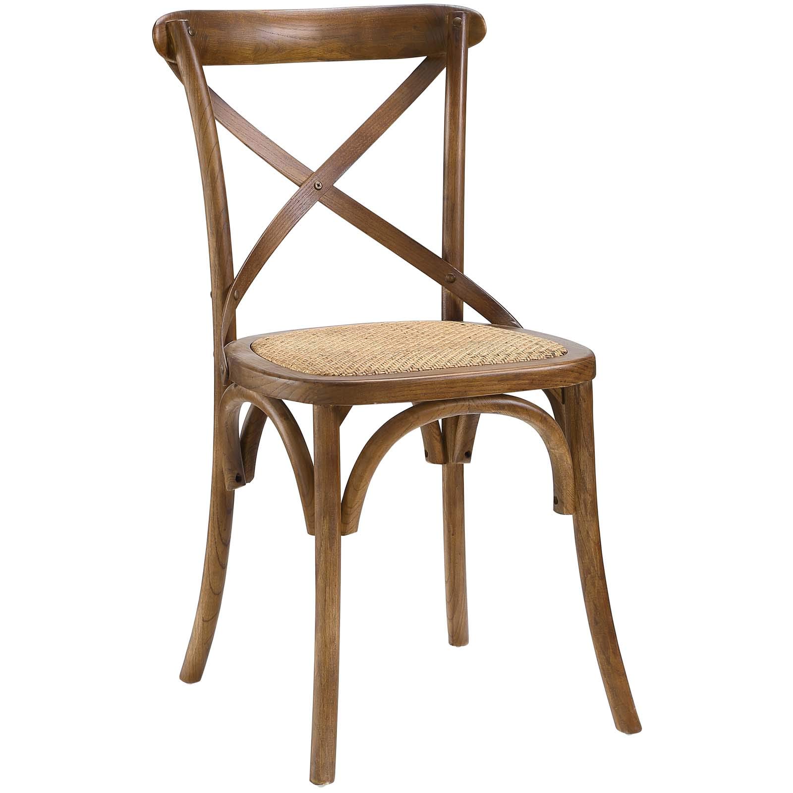 Modern Contemporary Urban Design Wooden Dining Chairs - Set of 2 Brown Kitchen Side Chairs for Dining Room, Breakfast Nook & Small Space Decor