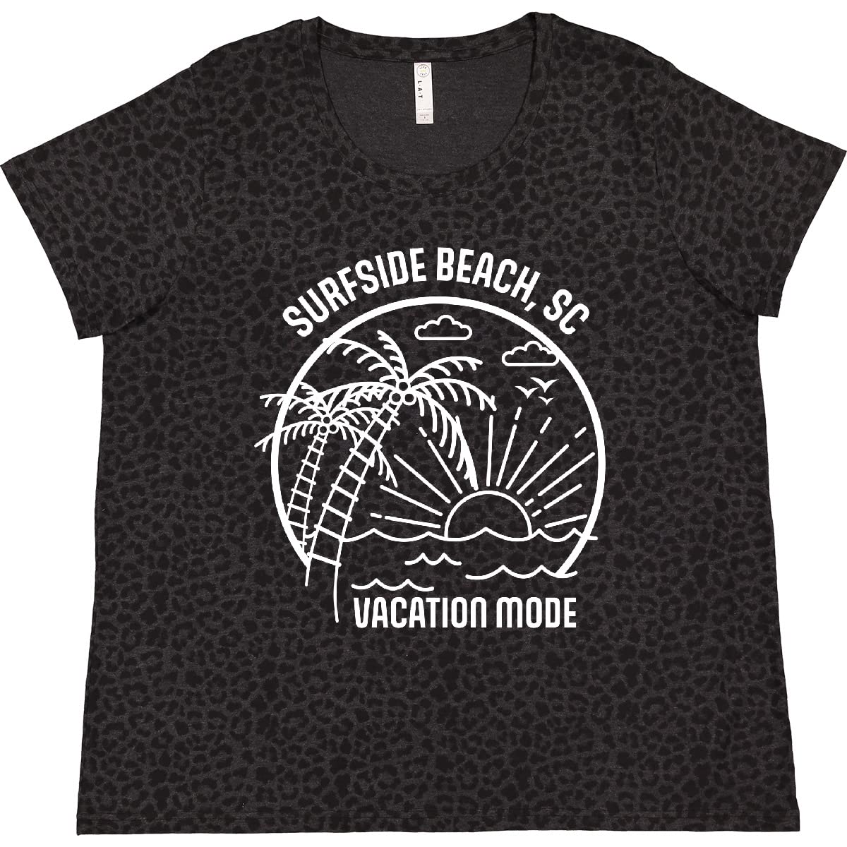 Inktastic Women's Plus Size Summer Vacation Mode Surfside Beach Graphic T-Shirt - Casual Comfort Tee for Beach Trips, Travel & Relaxation