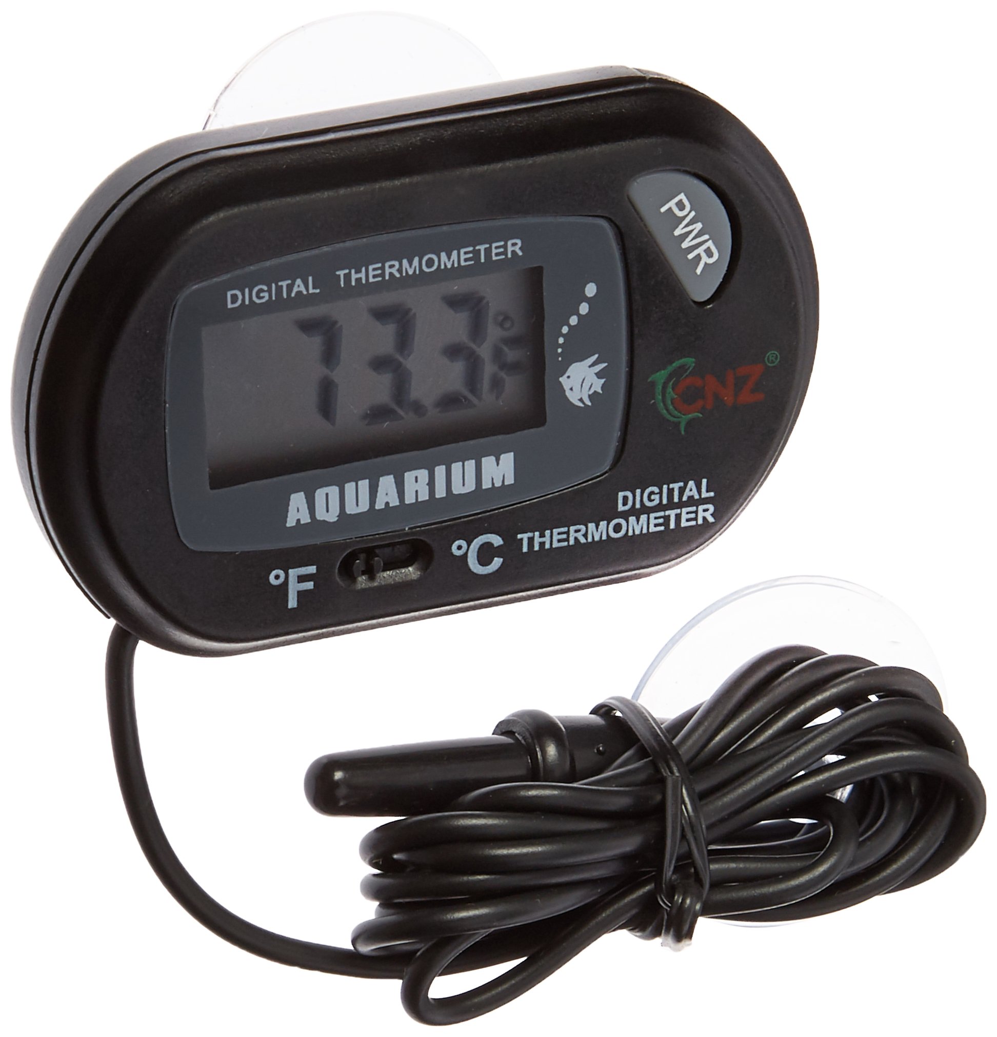 Leegoal Digital Aquarium Terrarium Fish Tank Thermometer - Accurate Water Temperature Monitor for Freshwater & Saltwater Tanks (Black) - Perfect for Home Aquariums, Reptile Terrariums and Fish Breeding
