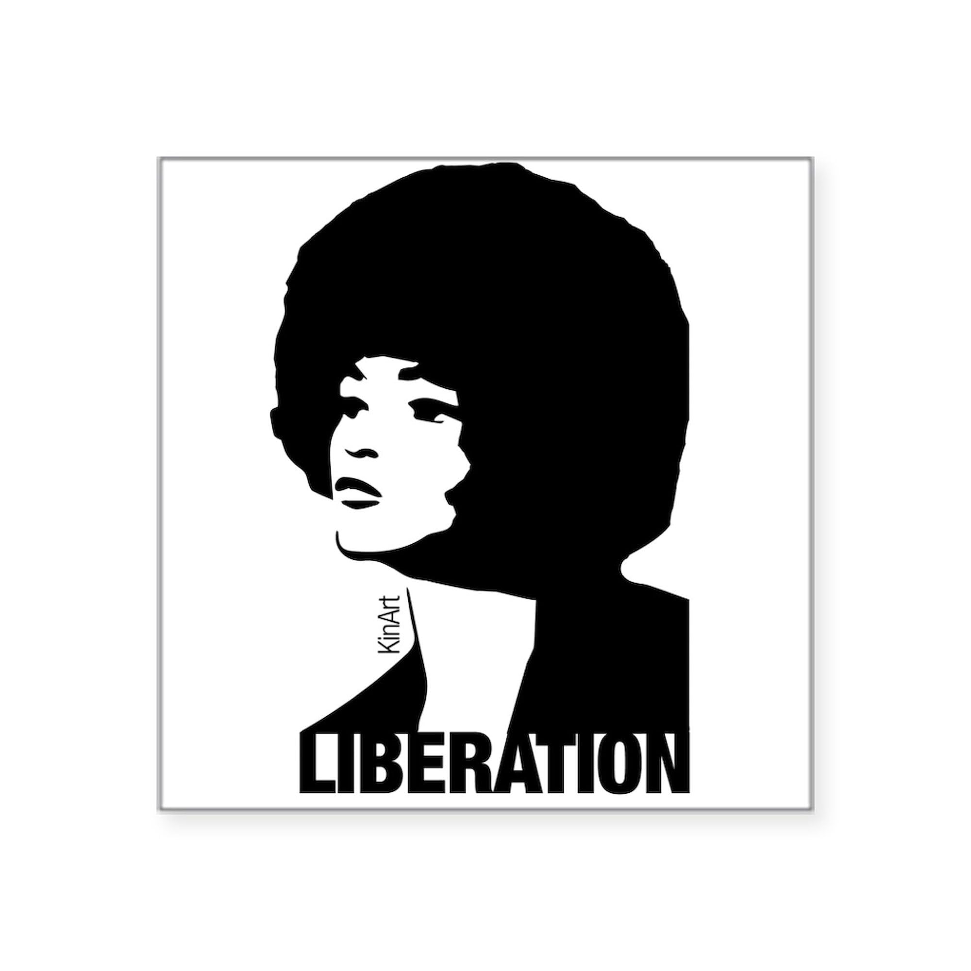 Angela's Liberation Sticker - Square Bumper Car Decal for Cars, Laptops & Water Bottles - Feminist Empowerment & Political Statement