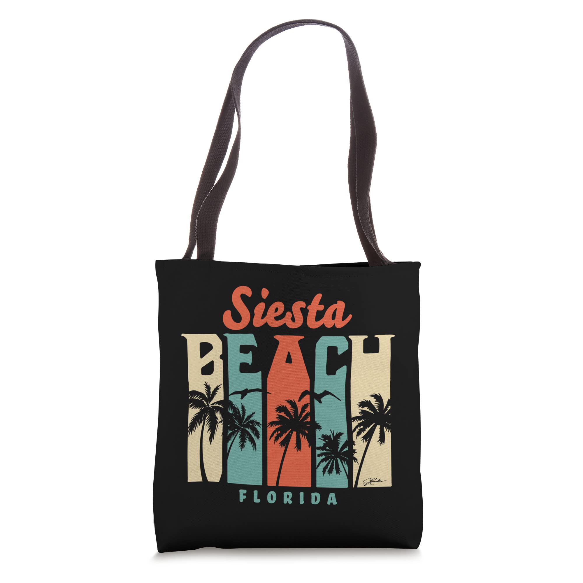 JCombs Retro Beach Tote Bag - Florida Siesta Key Siesta Beach Style - Perfect for Beach Vacations, Pool Days & Summer Travel Accessories