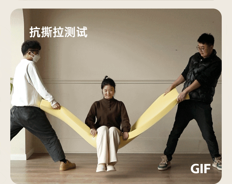 Retractable Fabric Cream Single Bed - Space-Saving Foldable Bed for Guest Room, Dorm, or Small Apartments
