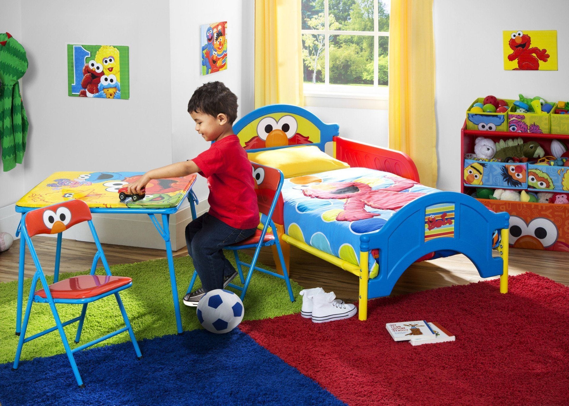 Sesame Street Plastic Toddler Bed for Kids - Elmo & Friends Themed Lightweight Children's Bed - Perfect for Daycare, Nursery, or First Big Kid Bed Transition