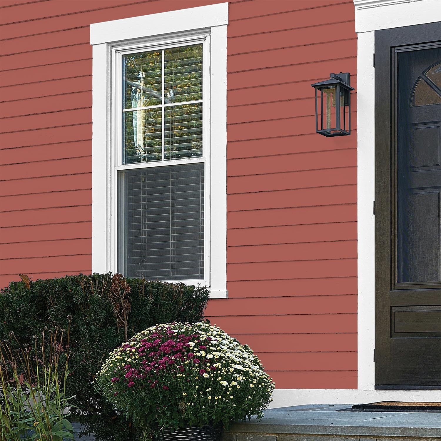 Glidden Exterior Paint and Primer in One - Red Pizza Pie Flat Finish, 5 Gallon Bucket, One Coat Coverage for Houses, Fences & Outdoor Projects - Weather-Resistant & Long-Lasting