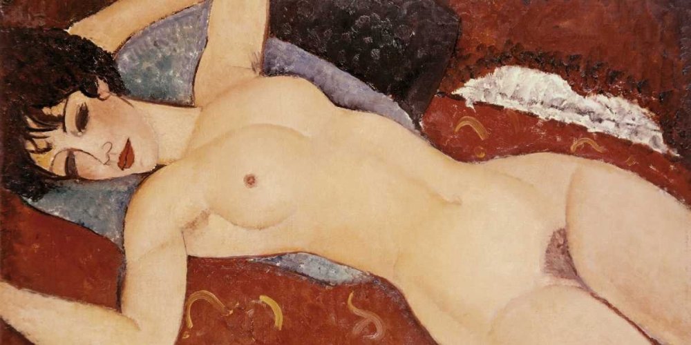 Modigliani Reclining Nude Art Print - 36x74 Inch Fine Art Paper Reproduction for Framing - Wall Decor for Living Room, Bedroom & Office